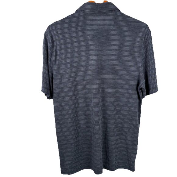 NEW NWT Van Heusen Polo Shirt Medium  AIR Cooling Classic Fit Black Micro Stripe - Picture 7 of 7